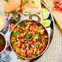 Misal Paav · Pune's famous Misal Paav is here with real spicy Tarri (curry) .Comes with a side sweet Rasg...