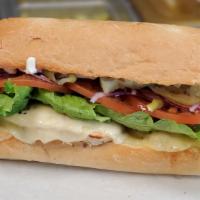 Grilled Chicken Sandwich · Chicken breast on your choice of bread, choice of sauce, cheese, veggies and condiments
