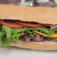 The Broiler · Roast beef on your choice of bread, cheddar cheese, lettuce, tomato, onions, bbq sauce and h...