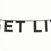 Get Lit Banner · Make sure your party is lit with this brand new banner! Our 3.5m black glittery banner will ...