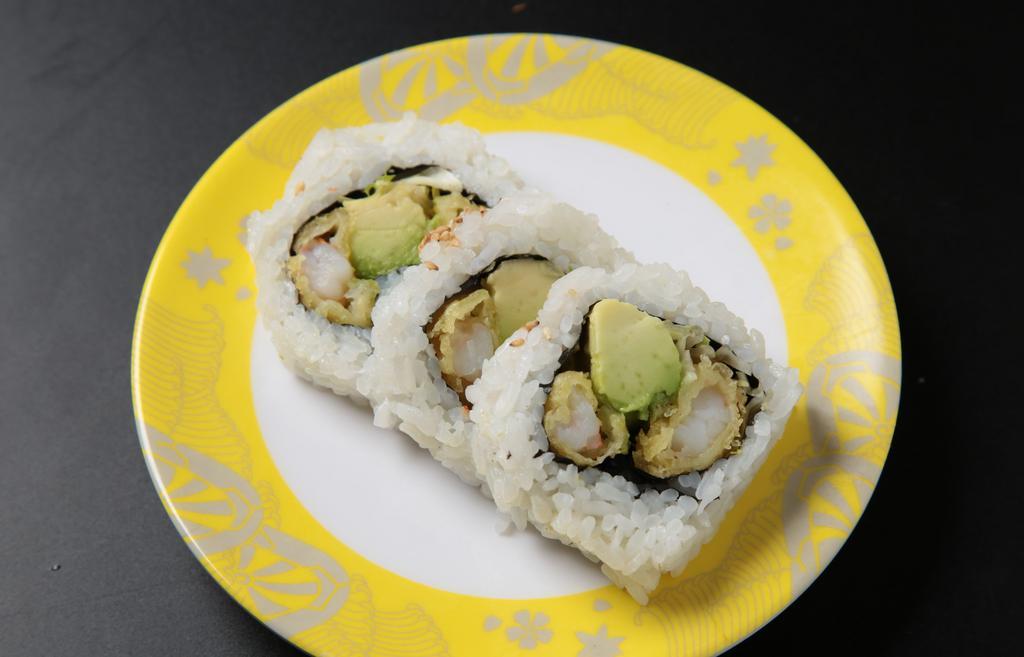 Shrimp Tempura Roll (6 Pcs) · 6 pieces. Shrimp tempura and avocado.