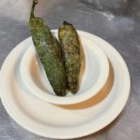 Chile Toreado · Two fried Jalapeno's
