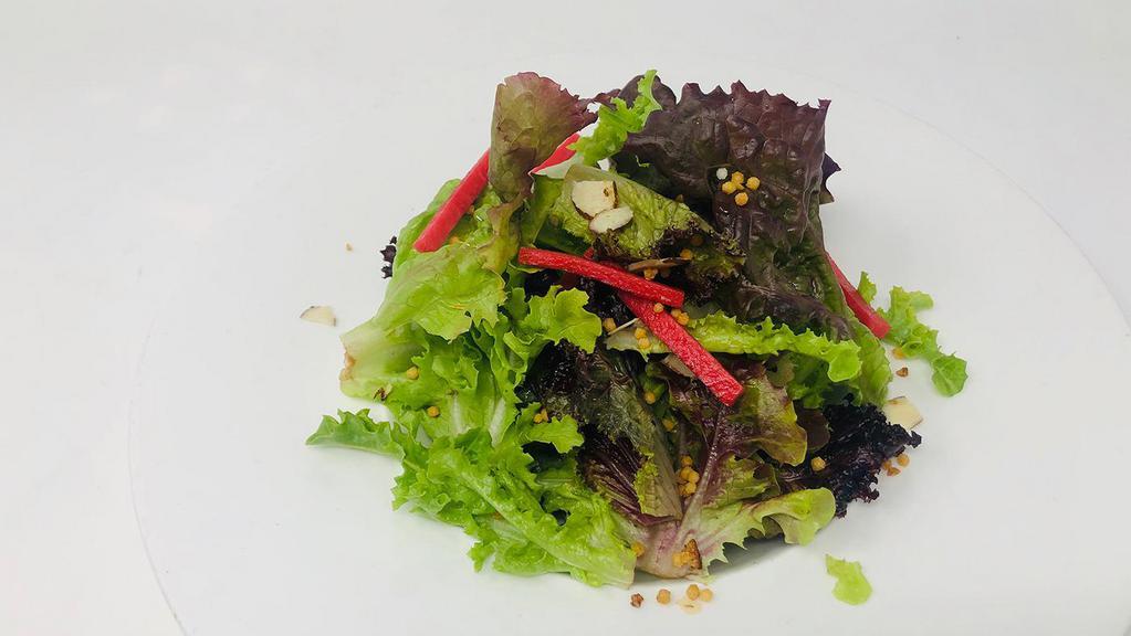 Mixed Green Salad · candied almonds / arare
/ radish / yuzu dressing