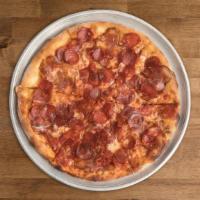 HOT SALAMI PIZZA · Pizza Tomato Sauce, provolone cheese, hot Coppa, spicy dry chorizo, diavolicchio.. Allergies...