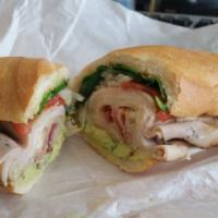 Dolly Parton Sandwich · Hot turkey breast, bacon, and melted Jack cheese on a roll. Includes mayonnaise, mustard, le...