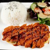 Katsu Chicken Plate · Change to ( Pork or beef $3.00)