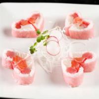 Cherry Blossom · Salmon, tuna, hamachi wrapped with soy paper.

Consuming raw or undercooked meats, poultry, ...