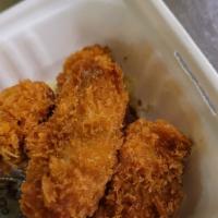 Fried Oyster · Oyster dressed in Panko breadcrumbs (5 pcs).
