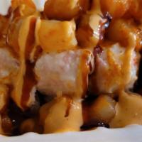 16. Samurai (raw) · shrimp tempura, spicy tuna, crab meat, spicy scallop.