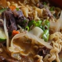 Beef Ramen · Spicy noodles with vegetables & beef.