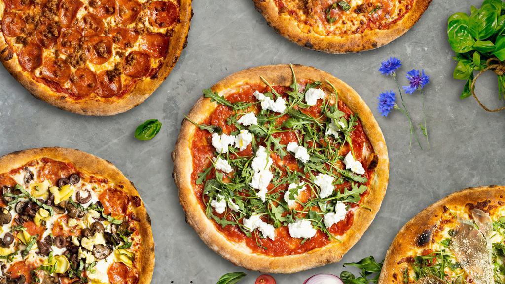 Tipsy Tomato Builder · Build your own pizza with your choice of sauce, vegetables, meats, and toppings baked on a hand-tossed dough
