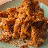 Crispy Honey Sesame Chicken (芝麻) · Our top seller entree. Tender chicken breast white meat wok-tossed in a caramelized honey so...