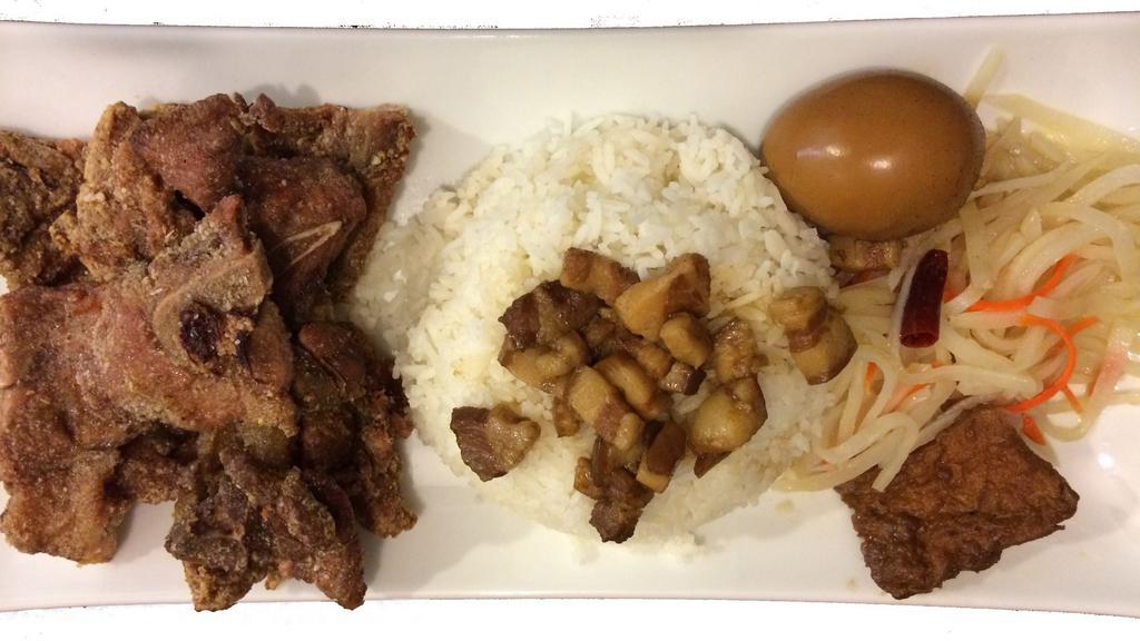 J4. Crispy Pork Chop Rice Plate 香酥猪排饭 · Served with Rice