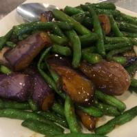 V3. Eggplant with Green Bean 四季豆烧茄子 · 
