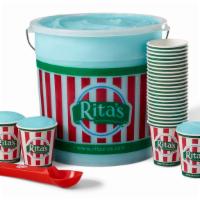 Super Fun Pack (Serves 44 - 56) · Choice of one flavor Italian ice. Includes Souvenir Bucket, Ice Scoop, Cups & Spoons.