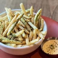 Furikake Fries · Yuzu Kosho Aioli. Gluten Free. Vegan without Aioli