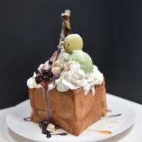 Green Tea Palace Bread House · Our Green Tea Palace Bread House comes with two scoops green tea ice cream. Mochi and red be...