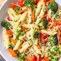 Pasta Primavera · Grilled vegetables, portabella mushrooms, green & red peppers, zucchini.