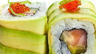 Caterpillar Roll (8 pcs) · Eel & cucumber inside wrapped with avocado outside.