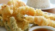Vegetable Tempura · Served with miso soup salad and rice.