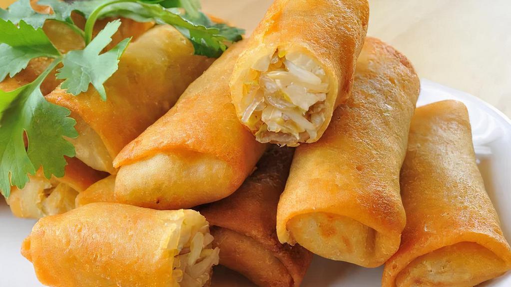 Spring Rolls (6) · Snack on this crunchy and appetizing vegetarian egg rolls!