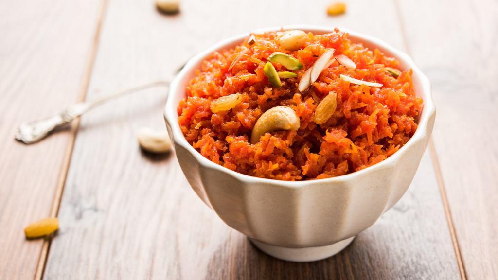 Gajar Halwa · Grated carrots cooked with milk.