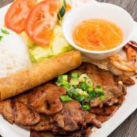 18. Grilled pork with shrimp & egg roll · grilled pork with shrimp & egg roll served on (rice or vermicelli) please leave choice in no...
