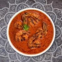 Shrimp Tikka Masala · Tandoori shrimp cooked in a yoghurt & creamy tomato gravy with freshly ground spices