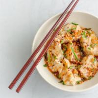Wonton in Chili Oil (Pork)  · Delicious wonton cooked in spicy red oil