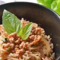 Spicy Noodle with Ground Pork  · Spicy vermicelli noodles tossed with ground pork
