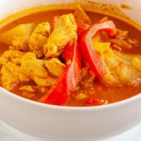 11.Samlaw Curry  · (Chicken,Beef,Fish,Tofu). Potatoes,carrots, coconut milk, curry spicies.