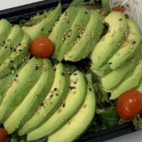 Avocado Salad · Green salad, sliced avocado with Japanese dressing.