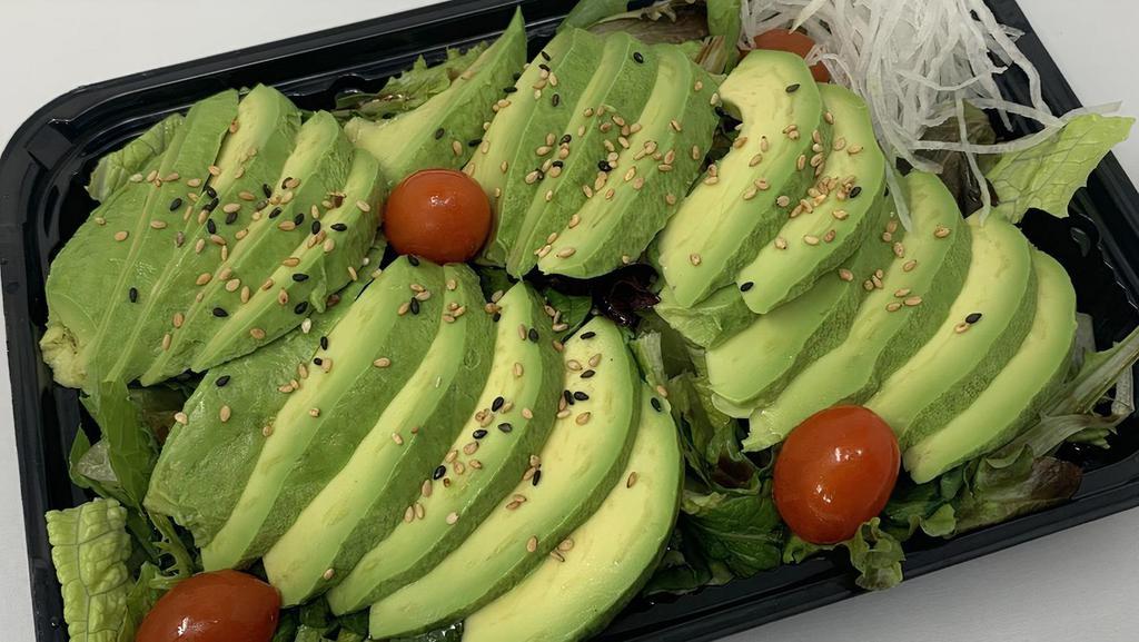 Avocado Salad · Green salad, sliced avocado with Japanese dressing.