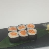 Sake Maki Roll · Fresh salmon. Consuming raw undercooked meats, poultry, seafood, shellfish, or eggs may incr...
