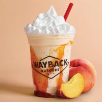 Peach Milkshake · Hand-dipped vanilla milkshake perfectly blended with a peachy swirl and topped with whipped ...