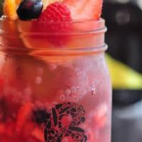 95. Very Berry Jar · Strawberry, lychee, basil seeds, lychee jelly.