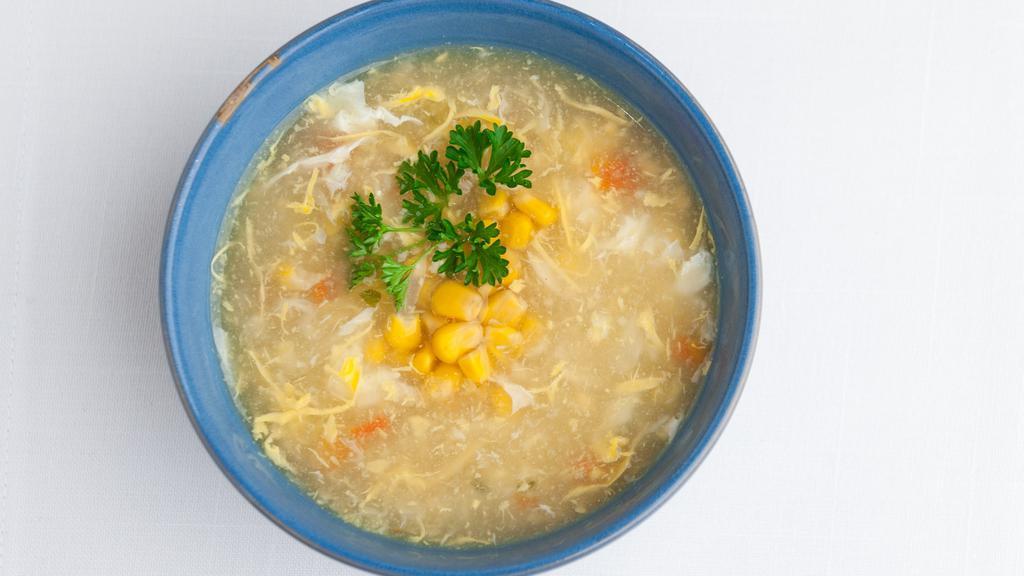 Sweet Corn Chicken Soup · Made With Shredded Chicken and Sweet Corn.