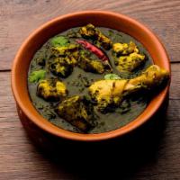 Chicken Saag · Boneless chicken soaked in pureed spinach gravy and spices.
