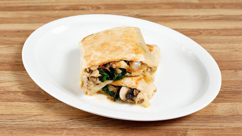 El Popeye · Grilled spinach, mushrooms, onions with cheese.