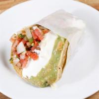 Mission Taco · 2 Tacos Choice of Meat, Beans,Cheese, Sour Cream, Guacamole and Salsa.
Wrapped in a Soft tor...