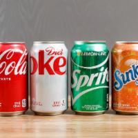 Can Sodas · Coca-cola, Diet Coke, Sprite, Sunkist,