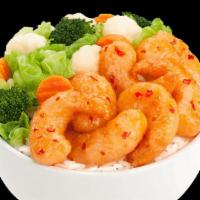 Regular Sweet Chili Shrimp · Crispy, succulent shrimp, tossed in a sweet and mildly spicy Asian chili sauce. Served with ...