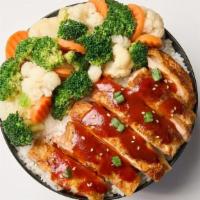 Regular Hanabi Hot Chicken · Fresh, grilled chicken, glazed with our Hanabi hot sauce.  Served with your choice of rice a...
