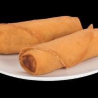 Spring Rolls · Packed with green cabbage, carrots, green beans and mushrooms. Comes with a sweet and sour d...
