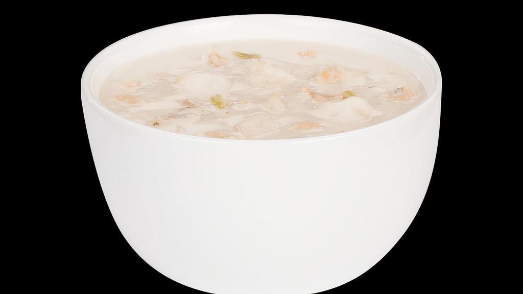 Clam Chowder · A creamy soup featuring clams, cooked with potatoes, celery and onion.