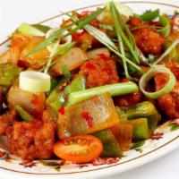 Chilly Chicken · A Chinese delicacy with onion and bell pepper.
