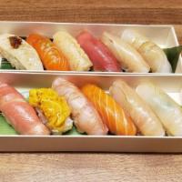 10pc Nigiri Omakase · Chefs Choice 12pc Seasonal Fish. No Substitution Available Except for Dietary Restrictions.