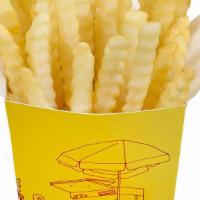 French Fries · Classic crinkle-cut fried potatoes. Allergen: Contains Sesame, Pea, and Casein