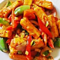 Schezwan · Choice of Crispy protein blended in Schezwan sauce, bell peppers & onions