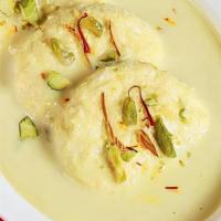 Rasamalai · Dumplings made from cottage cheese soaked in sweetened and thickened milk delicately flavoured
